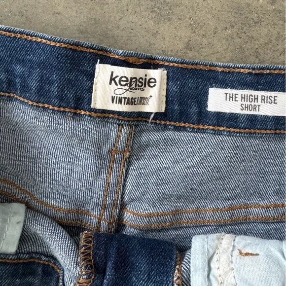 Kensie Distressed Denim Shorts - Blue - Picture 4 of 4